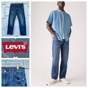 Levis 505 Regular Fit Mens Jeans W29 L30 Dark Wash‎ Denim Classic Casual